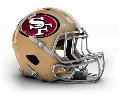What is on the back of the 49ers helmet?